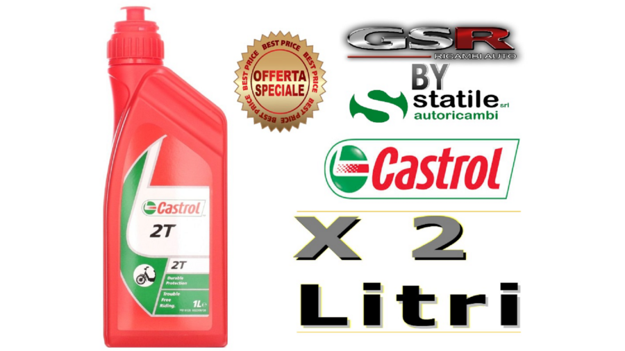2 Litri Olio-Lubrificante Castrol Moto 2t Lt.1